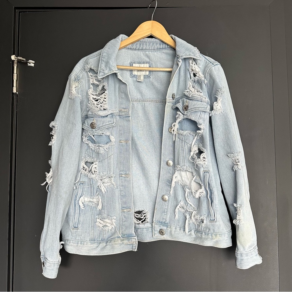 Forever 21 Ripped Jean Jacket